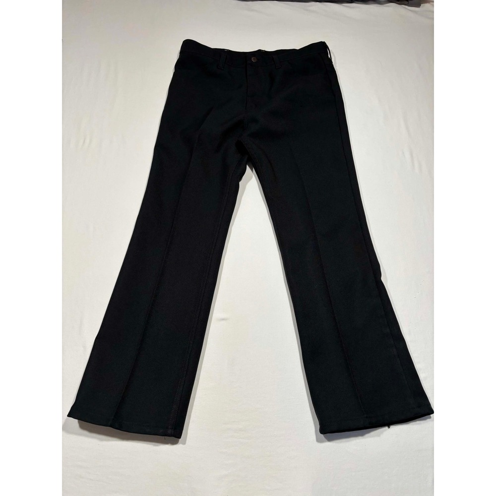 Wrangler Wrancher Dress Jeans Mens 36x30 Black Polyester Twill Western Flare - Picture 1 of 7